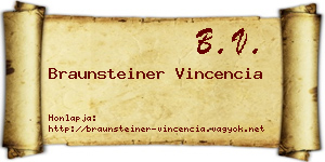 Braunsteiner Vincencia névjegykártya